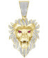 Фото #1 товара Men's Diamond (1/5 ct. t.w.) & Ruby Accent Lion Pendant in 10k Gold