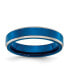 Stainless Steel Polished Blue IP-plated 5mm Band Ring Белый, 8 - фото #1