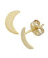 ფოტო #1 პროდუქტის Flat Cresent Moon Stud Earrings in 14k Gold