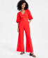 ფოტო #1 პროდუქტის Women's Balloon-Sleeve Wide-Leg Jumpsuit