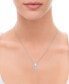 Фото #2 товара TruMiracle diamond Princess Solitaire Plus 18" Pendant Necklace (3/4 ct. t.w.) in 14k White Gold