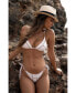 ფოტო #3 პროდუქტის Women's Contrast Detail Over-the-shoulder Triangle Bikini Top