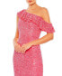 ფოტო #3 პროდუქტის Women's Sequined Drop Shoulder Trumpet Gown