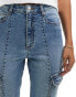 Фото #4 товара Miss Selfridge cargo skinny jean in mid blue wash