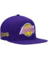 ფოტო #1 პროდუქტის Men's Purple Los Angeles Lakers Hardwood Classics Snapback Hat