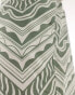 ASOS DESIGN swim shorts in short length in green geo print