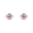 Silver stud earrings with light pink zircons EA598WP