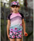 ფოტო #2 პროდუქტის Girl Athletic Shorts Black Printed Big Flowers - Child