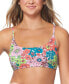 ფოტო #3 პროდუქტის Juniors' Summer Floral-Print Bikini Top
