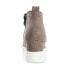 Фото #2 товара Journee Collection Womens Clara Round Toe Inside Zip Wedge Sneakers Taupe 9.5WD