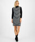 ფოტო #1 პროდუქტის Petite Mock Neck Long-Sleeve Sweater Dress