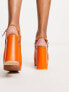 & Other Stories leather high heel platform shoes in orange