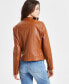 ფოტო #2 პროდუქტის Juniors' Faux-Fur-Lined Moto Jacket, Created for Macy's