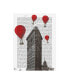 Fab Funky Flat Iron Building and Red Hot Air Balloons Canvas Art - 15.5" x 21"