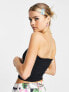 COLLUSION jersey double lined bandeau top in black