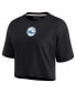 Фото #2 товара Women's Black Philadelphia 76ers Super Soft Boxy Cropped T-shirt