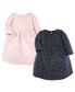 ფოტო #2 პროდუქტის Baby Girls Cotton Dresses, Metallic Navy Pink