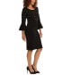 Women's Crewneck Flared-Sleeve Sheath Dress