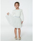 Фото #2 товара Toddler Girls Long Sleeve Dress With Glittering Tulle Skirt Off White - Toddler|Child