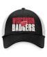 Фото #3 товара Men's Black, White Wisconsin Badgers Stockpile Trucker Snapback Hat