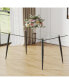 Фото #3 товара Rectangular Glass Dining Table, 63" x 35.4", Black Legs