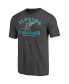 Фото #3 товара Men's Heathered Charcoal Florida Marlins Cooperstown Collection True Classics Tri-Blend T-shirt