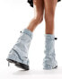 Фото #3 товара Azalea Wang Angela covered knee boot in denim