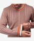 Фото #5 товара Men's Cable Knit Tipped V-Neck Sweater