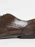 Фото #3 товара River Island lace up derby brogues in dark brown