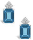 ფოტო #3 პროდუქტის London Blue Topaz (4 ct. t.w.) and Diamond (1/8 ct. t.w.) Stud Earrings in 14K Yellow Gold or 14K White Gold