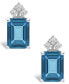 Фото #3 товара London Blue Topaz (4 ct. t.w.) and Diamond (1/8 ct. t.w.) Stud Earrings in 14K Yellow Gold or 14K White Gold