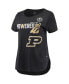 Фото #3 товара Women's Heathered Black Purdue Boilermakers PoWered By Title IX T-shirt
