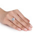 ფოტო #2 პროდუქტის Blue Topaz (2 ct. t.w.) & Diamond (1/10 ct. t.w.) Heart Ring in 18k Rose Gold-Plated Sterling Silver