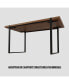 Фото #5 товара Rustic Industrial Dining Table, MDF Wood Top, Black Metal Legs