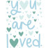 Wandtattoo - You are loved Herz Blau