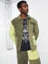 Reclaimed Vintage – Jacke aus Cord in Grün im Patchworkdesign