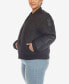 ფოტო #3 პროდუქტის Plus Size Diamond Quilted Puffer Bomber Jacket