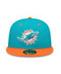 Фото #4 товара Men's Aqua, Orange Miami Dolphins Flipside 59FIFTY Fitted Hat