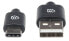 Фото #4 товара Manhattan USB-C to USB-A Cable - 3m - Male to Male - 480 Mbps (USB 2.0) - Hi-Speed USB - Black - Lifetime Warranty - Polybag - 3 m - USB C - USB A - USB 2.0 - 480 Mbit/s - Black
