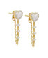 14k Gold-Plated Sterling Silver Pavé & Mother-of-Pearl Heart Front-to-Back Earrings