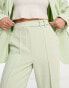 Фото #4 товара Miss Selfridge slouchy co-ord oversized tailored wide leg in sage green - LGREEN - LGREEN