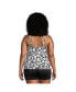 Фото #2 товара Plus Size Blouson Tummy Hiding Tankini Swimsuit Top Adjustable Straps