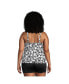 Plus Size Blouson Tummy Hiding Tankini Swimsuit Top Adjustable Straps