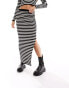 Фото #4 товара Stradivarius knitted maxi skirt co-ord in stripe