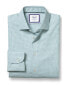 Фото #2 товара Charles Tyrwhitt Non-Iron Stretch Texture Slim Fit Shirt Men's 16.5" - 35" Sing