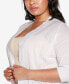 ფოტო #4 პროდუქტის Plus Size 3/4 Sleeve Open Cardigan Sweater