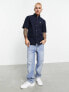 Fred Perry short sleeve oxford shirt in navy