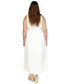 Фото #2 товара Plus Size Linen-Blend Belted Sleeveless Maxi Dress