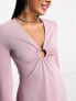 The Frolic serpentine long sleeve mini summer dress in lilac