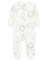Фото #2 товара Baby Animal Print Zip-Up Cotton Sleep & Play Pajamas NB